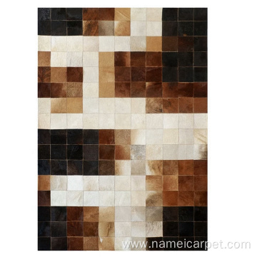 Cowhide patchwork leather carpets and rugs luxury